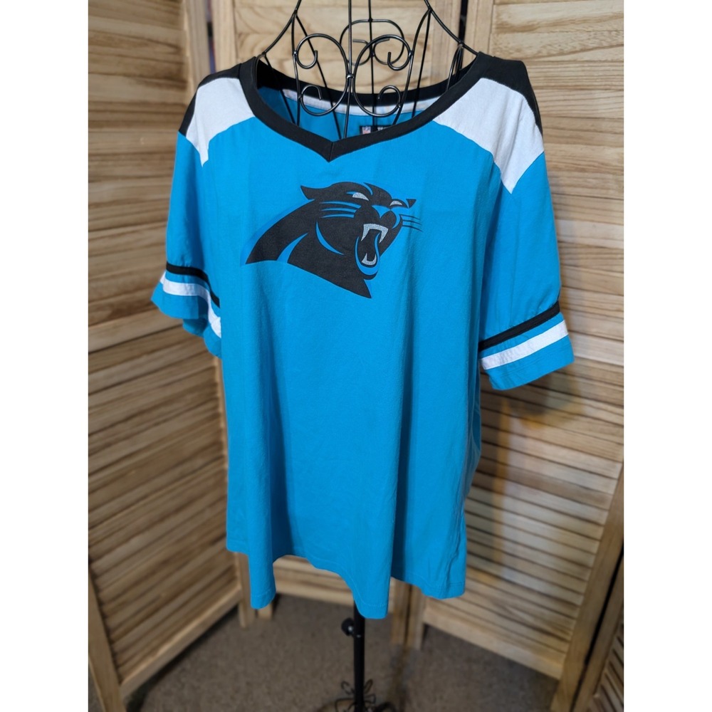 Women's Carolina Panthers Nike Breathe V-Neck Shirt 2XL Orig $35